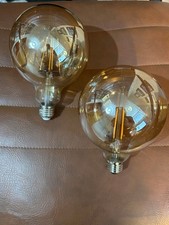 2 x stylish brand new screw in large retro tinted light bulbs