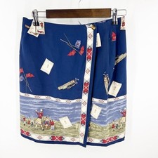 TALBOTS VINTAGE WRAP GOLF SILK SKIRT SIZE 10P