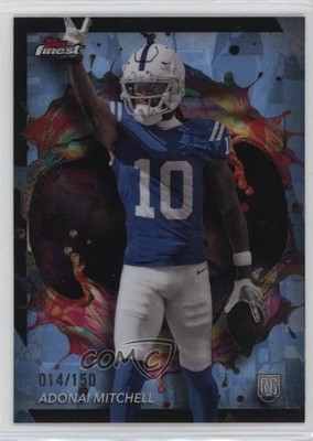 2024 Topps Finest Rare Sky Blue Refractor 14/150 Adonai Mitchell Rookie RC x2o