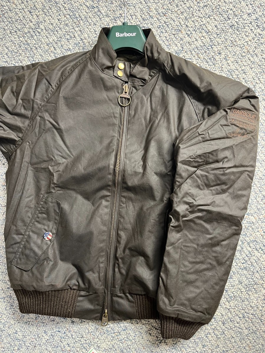 BARBOUR INTERNATIONAL STEVE MCQUEEN MERCHANT WAX JACKET in Olive