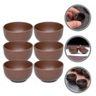 6 Pcs China Tea Cup Chinese Sands Teacups Saucers Pottery