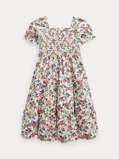 Polo Ralph Lauren Girls 4T Floral Smocked Jersey Dress Sundress BOHO COTTAGECORE
