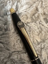VINTAGE CROSS CLASSIC CENTURY CLASSIC BLACK BALLPOINT PEN U.S.A. Column Logo