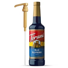 Torani Sugar Free Syrup, Blue Raspberry, Zero Calorie, Pump Included, 25.4 Oz