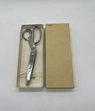 Vintage 9&rdquo; Chrome Plated Large Pinking Shears Made in Italy Sewing Scissors