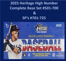 2025 Topps Heritage High Number Complete Set w/SP's #501-725 Kurtz, Campbell RC