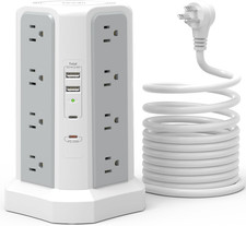 Surge Protector Power Strip with 6 Outlets  20W USB-C Fast Charging