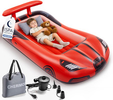 Inflatable Toddler Travel Bed with 4 Safety Bumpers  Auto Pump