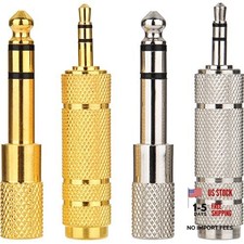 4 Pieces Headphone Adapter 6.35 mm 1/4 Inch Male to 3.5 mm Female and Audio
