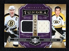 2007 Artifacts Tundra Tandems Metallic Purple Ray Bourque Johnny Bucyk HOF 2d8