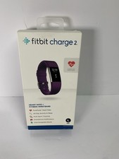 Fitbit Charge 2 Heart Rate and Fitness Activity Tracker S L Band Purple Sealed