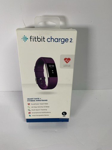 Fitbit Charge 2 Heart Rate and Fitness Activity Tracker S+L Band Purple ...