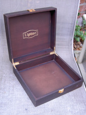 LIPTON TEA BOX WOOD EMPTY TRINKET LETTERS JEWELLRY CUSTOM CRAFT STEAMPUNK