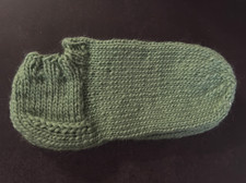 Hand Knit Wool Slippers/Socks Olive Green 100 Wool Warm Winter Gift Sizes S M L