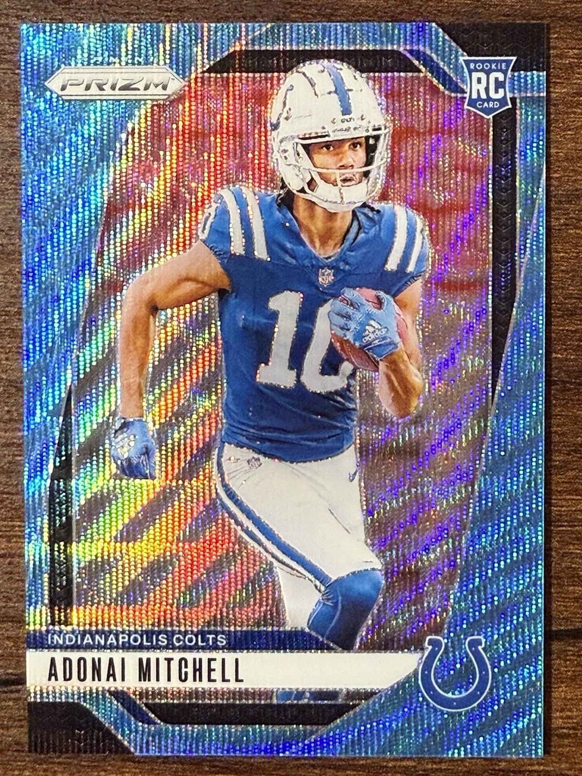 2024 Prizm Adonai Mitchell Rookie #'d /230 Blue Wave Prizm RC #303 Colts
