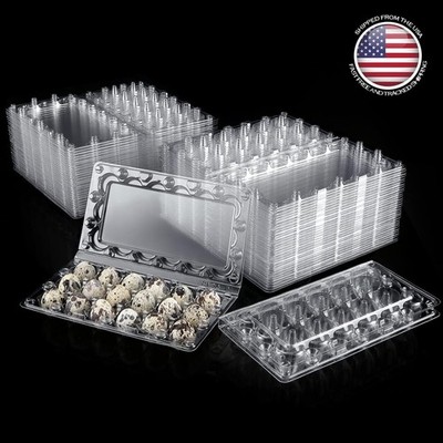 100 Packs Egg Cartons Cheap Bulk Plastic for 18 Eggs Clear Egg Cartons