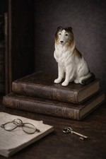 Statuina cane collie porcellana vintage stile lassie cosmo regali 4,5"