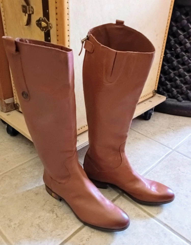 Sam Edelman  Brown Whisky  Leather Women's Knee High Riding Boots Size 11.5 - Image 2 of 4