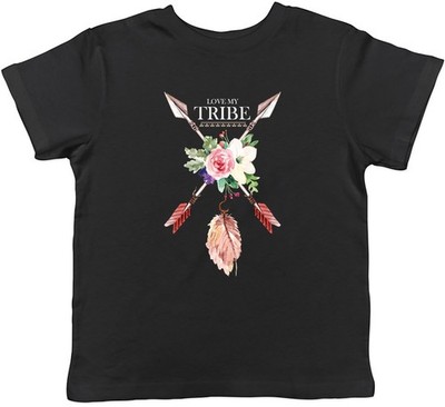 Love my Tribe Pfeilfedern Indianer Kinder T-Shirt Jungen Mädchen Geschenk
