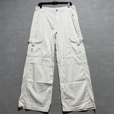American Eagle Super High Rise Baggy Wide Leg Women s 6 Offwhite Cargo Pants