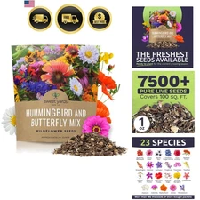 Wildflower Seeds Butterfly and Hummingbird Mix Large Packet 7500 Seeds
