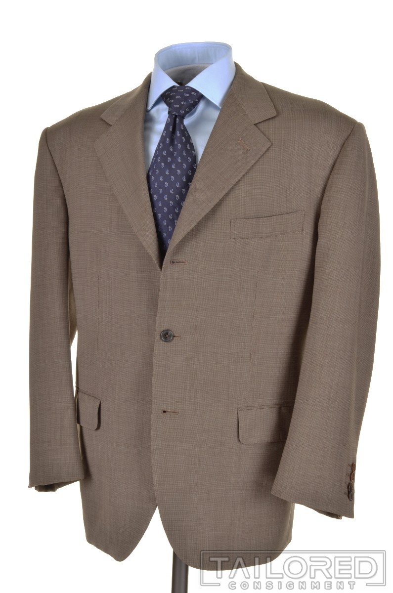 SAINT ANDREWS Solid Beige Tic Wool Blazer Sport Coat Jacket - EU