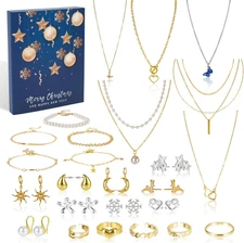 Elegant Jewelry Advent Calendar 2025 for Women and Teen Girls - 24 Days of Surpr