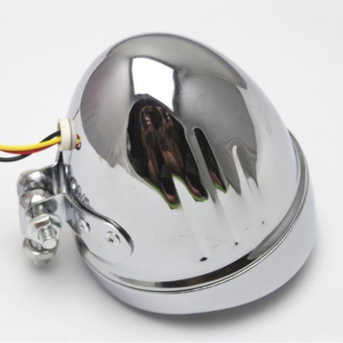 Retro Amber Lens 10mm H/L Headlight For Chopper Bobber - Picture 6 of 7