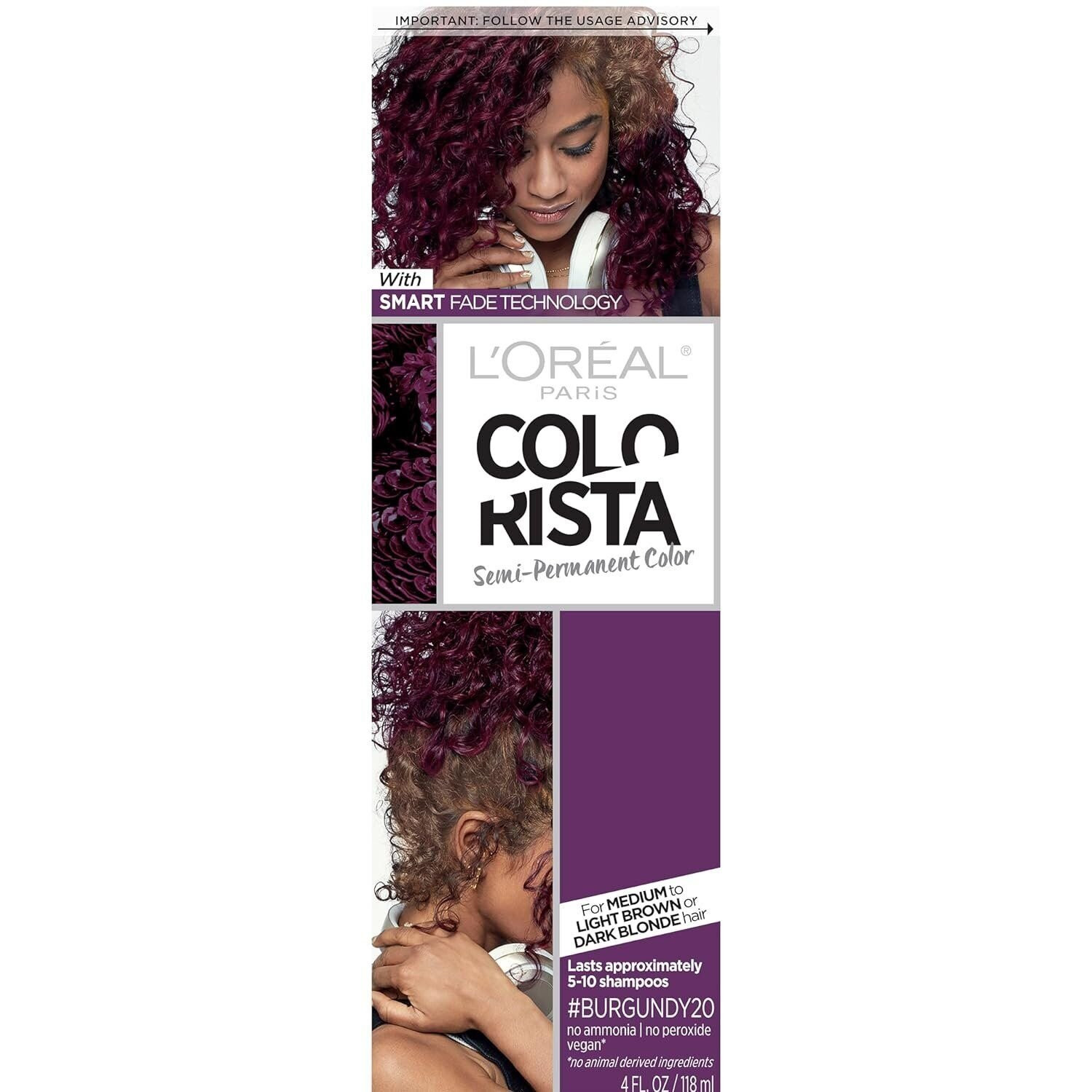 Ista Semi-permanent Hair Color For Brunettes, Burgundy