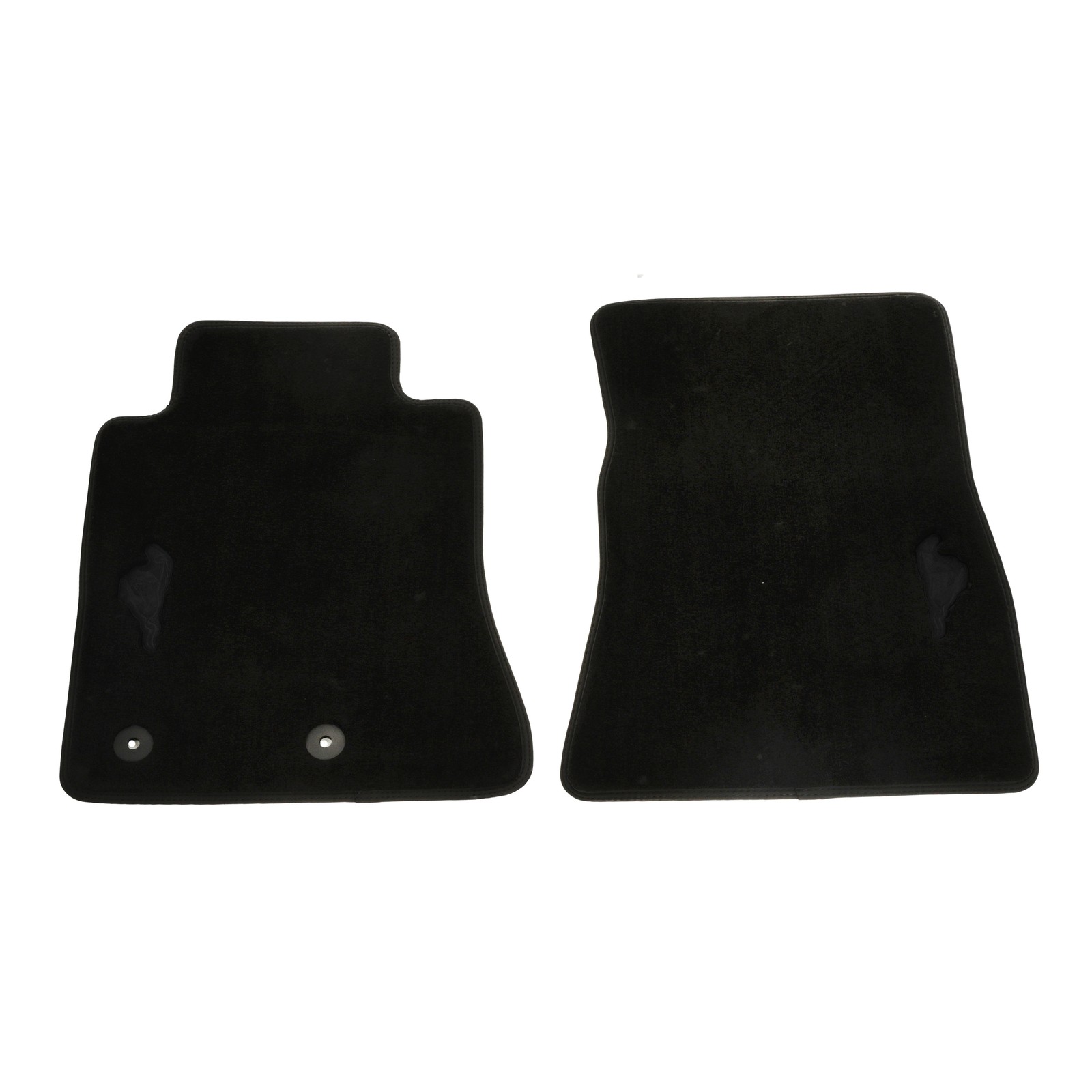 Kit de alfombrillas de piso delanteras con logo de pony para Ford Mustang 2018-2025 (N/P JR3Z-6313300-BB)
