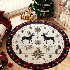 JIT850gm velvet elk snowflake pattern floor mat, thickened and wear-resistant, s