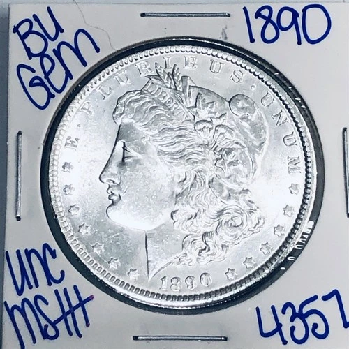 1890 BU UNCIRCULATED MORGAN SILVER DOLLAR AUTHENTIC U.S. MINT FREE SHIPPING 4357