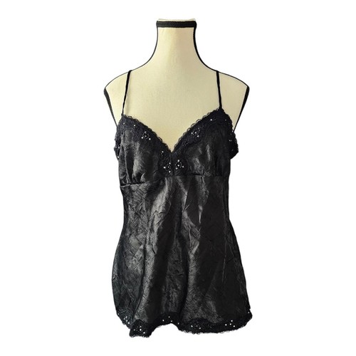 No Boundaries Vintage Y2K Babydoll Tank Lace Beads Large Preppy Fairy Romantic