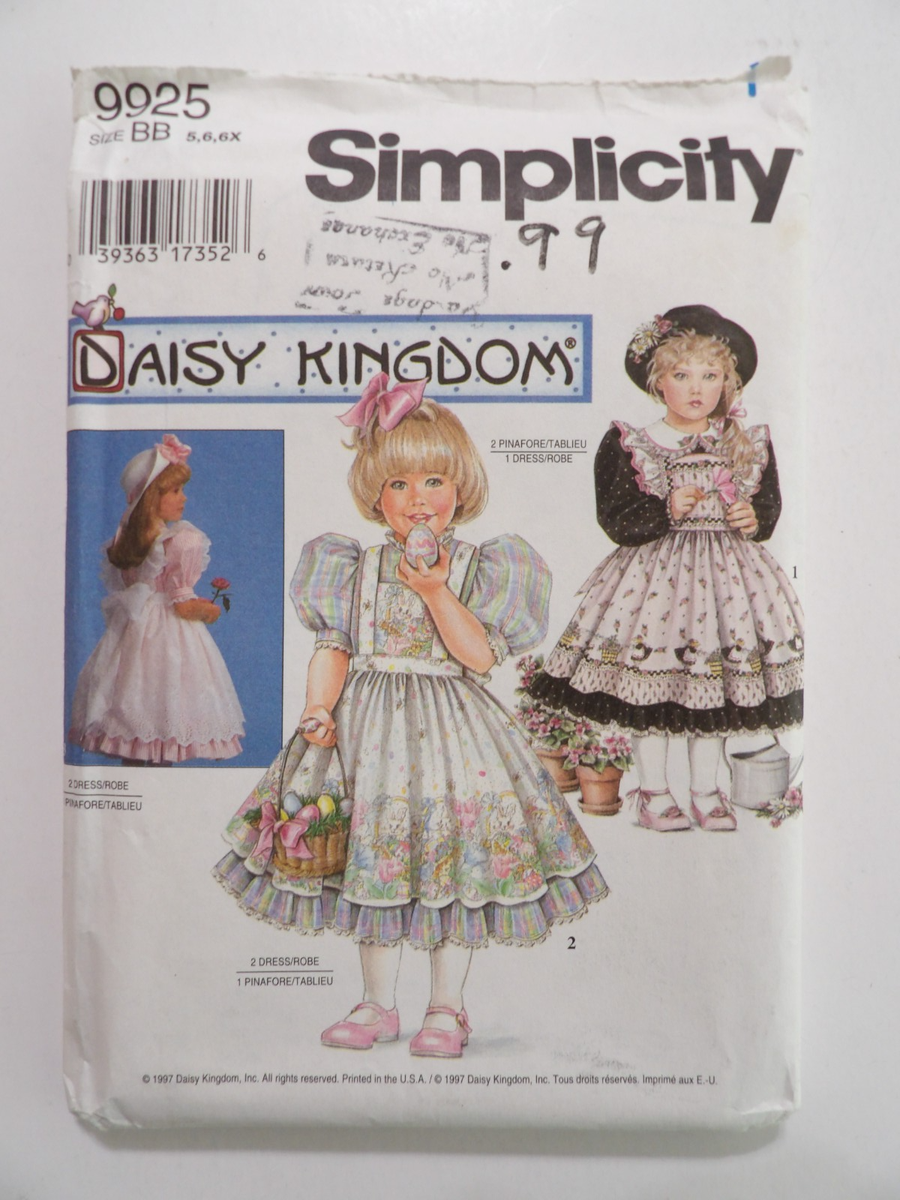 Simplicity 9925 Daisy Kingdom Child's Dress & Pinafore Size 5-6-6X