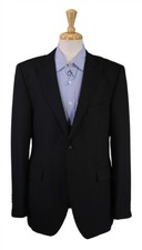 Strellson Men's Elvis Solid Black 2-Btn Blazer Jacket Peak Lapels 42R