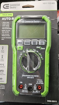 Commercial Electric 600V True RMS Auto Ranging Digital Multimeter W/ Temp