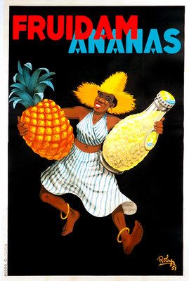  Fruidam Ananas Poster by R. Rolin - 1950s Retro Vintage Ad 24x36  