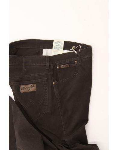 WRANGLER Mens Texas Stretch Casual Trousers W34 L34 Brown Herringbone CC10 - Picture 3 of 3