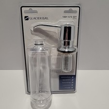 Glacier Bay Chrome Sink Mounted 12oz Liquid Soap Dispenser Curved Nozzle New