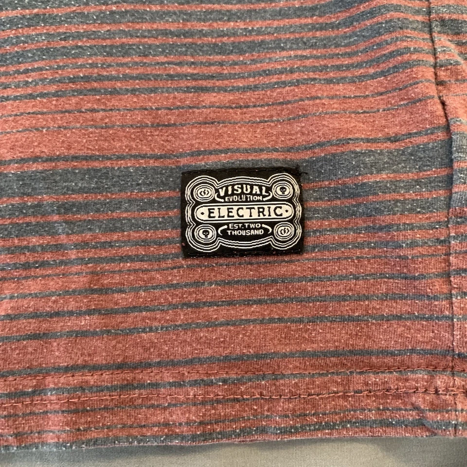 Electric Visual Evolution Short Sleeve Tee Shirt Men's Large Stripes - Image 2 of 4