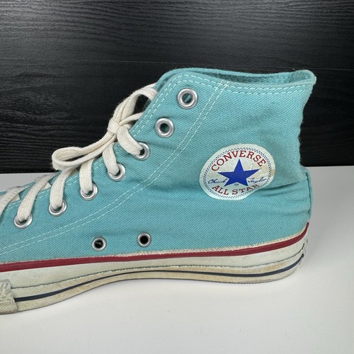 90's Rare Chuck Taylor All Star Converse Light blue Made In USA - 9 - Picture 11 of 16