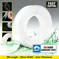 Heavy Duty Double-Sided Nano Tape Reusable Strong Stick Mounting Gel Clear Tape