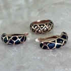 Vintage Style Gold Tone Jewelry Set Ring Size 8 & Earrings 3/4” Costume Jewelry