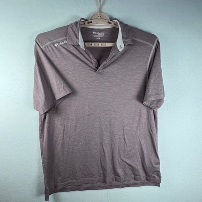 Columbia Golf Mens XL Omni-Wick Polo Shirt Heathered Purple Short Sleeve 23S40MP