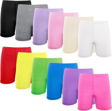 12 Pack Girls Dance Shorts, Toddler Biker Shorts Cartwheel under Dress Pastel Ki