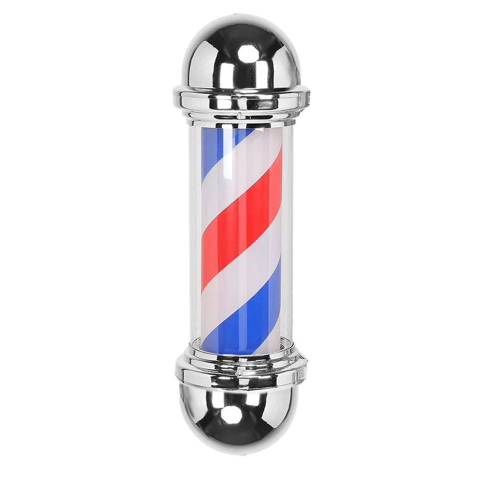 50cm/19.7inch Barber Shop Pole Red White Blue Rotating Light Stripe Sign Hair - Photo 2/4