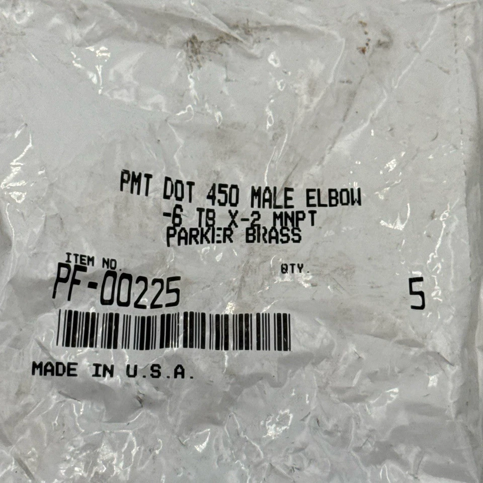 Parker Brass DOT Air Brake 90 Degree Elbow 6 TB x -2 MNPT Push Connect 5 PK - Image 4 of 4