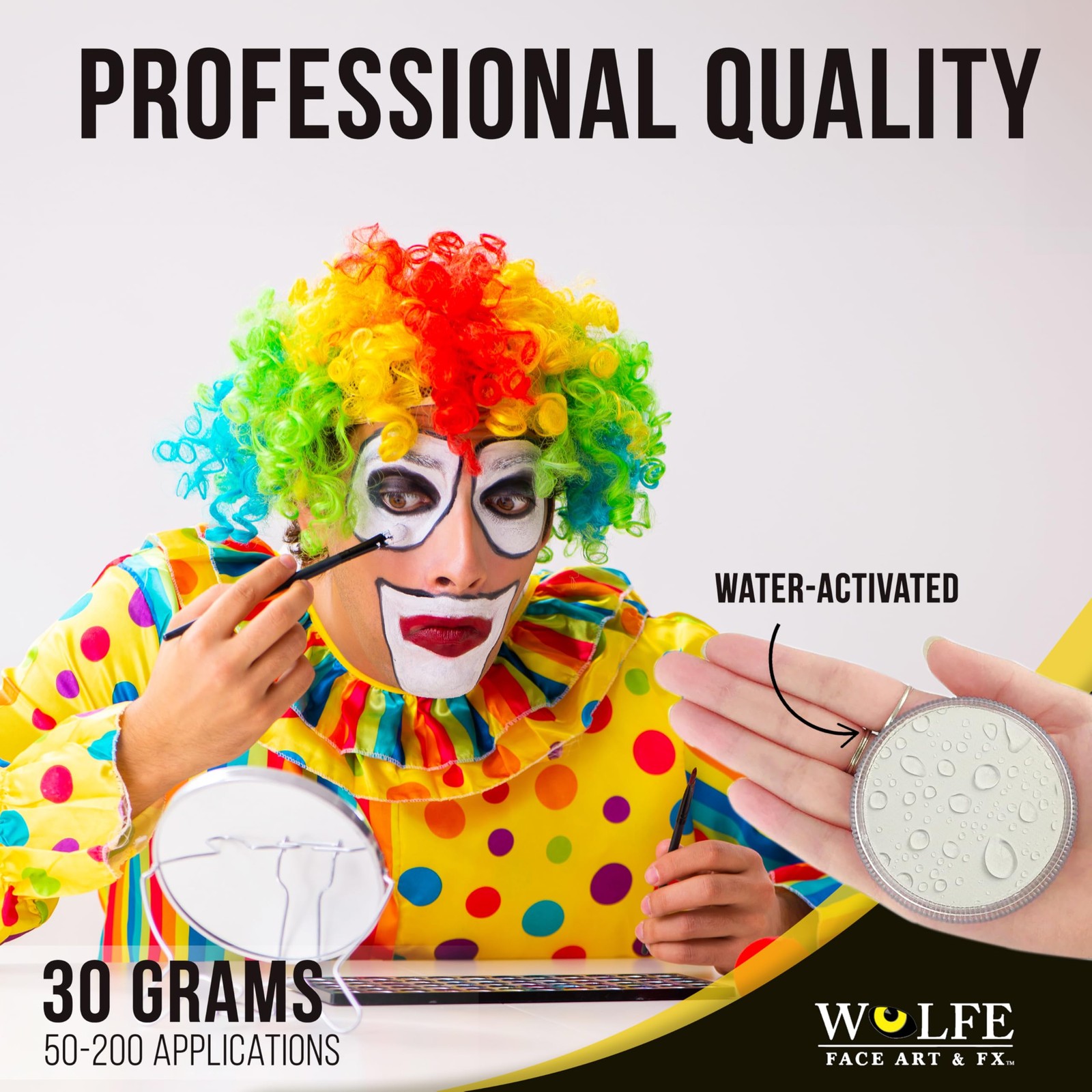 Wolfe F/X Essential Colors Face Paint - White (30 gm)