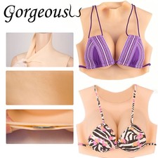 Realistic Silicone Breast Forms Breast Plate Fake Boobs C-G Cup For Crossdresser