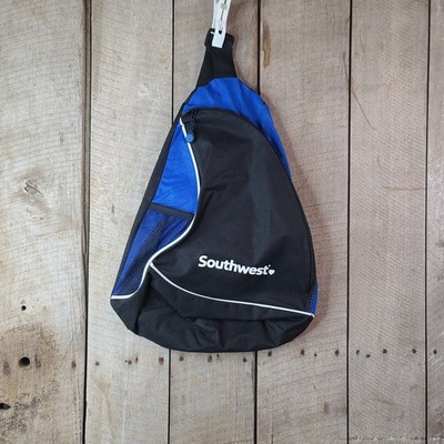 Leed's Southwest Airlines Logo Promo Sling Shoulder Bag Backpack 18'' Black Blue